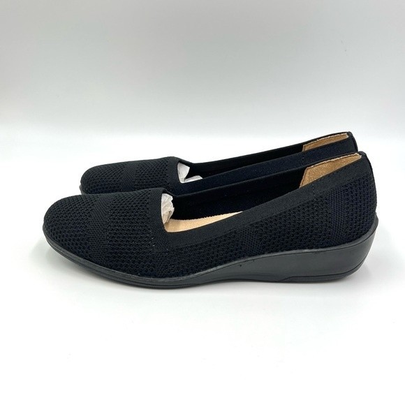NEW LifeStride Women's Immy Black Knit Slip On Low Wedges Loafers Shoes Size 6.5 - Picture 5 of 11